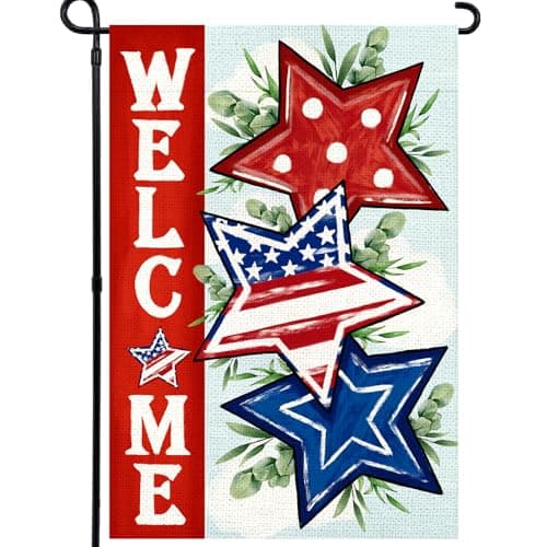 Agroon 4th of July Garden Flag 12x18 Inch, Double Sided Flag for Yard Outdoor Decoration