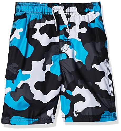 Kanu Surf boys Specter Quick Dry Upf 50+ Beach Swim Trunks, Camo Black/Aqua, 10 12 US