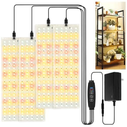 LINGSFIRE 4PCS LED Grow Lights, 40w Full Spectrum Grow Light 540 LEDs Grow Lights for Indoor Plants with Timer Dimmable Thin Grow Light Panel for Under Cabinet Plant Seedlings Flowers Veg and More