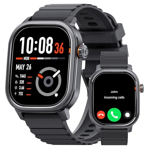 KOSPET Pulse Smart Watches for Men, Bluetooth Call/Answer, 25 Days Battery Life, 1.96 inch AMOLED, 24/7 Heart Rate & Sleep Monitoring, Compatible for Android & iOS, for Men