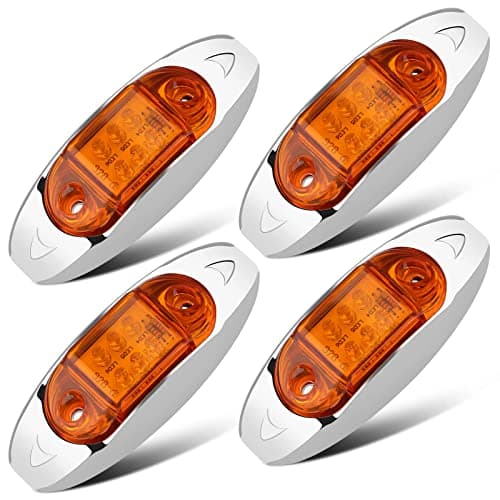 LBRST 4x Oval LED Trailer Marker Light w/Chrome Bezel
