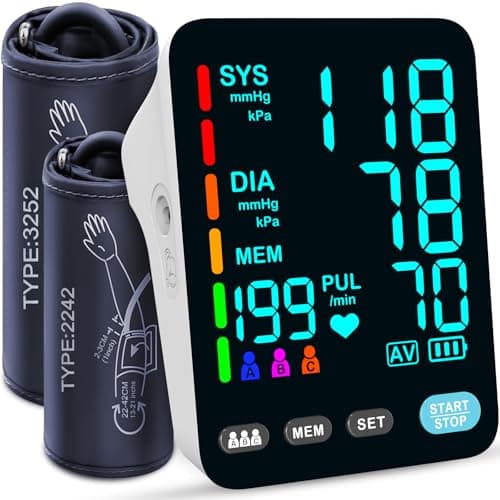 YONLO Automatic Upper Arm Blood Pressure Monitor, 3*199 Sets Memory, White