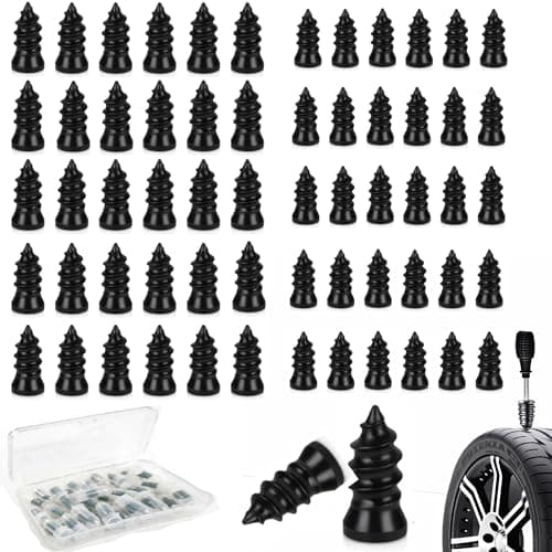 PINKJOY 60 Pcs Tire Repair Nails Self-Tapping Screw Rubber Screw Tool Self-Service Tire Repair NAI for Car Motorcycle Truck