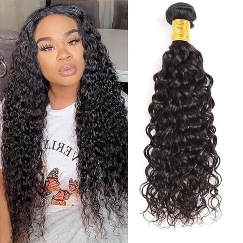 10A Brazilian Water Wave Human Hair Bundles, 100% Unprocessed Virgin Hair Extensions, 20 Inch Wet and Wavy Natural Color for Women, 1 Bundle