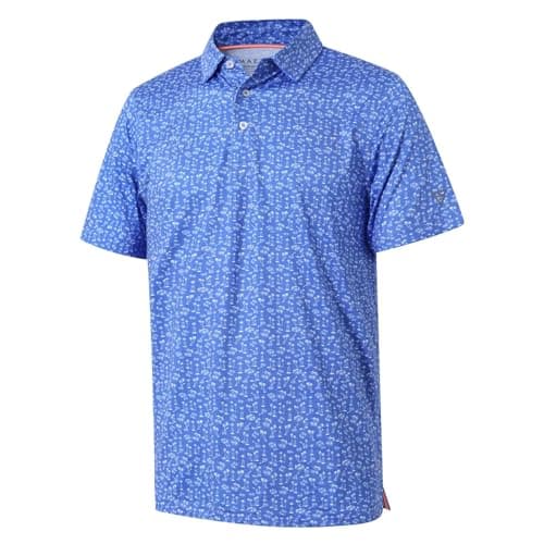 Golf Shirts for Men Dry Fit Short Sleeve Print Performance Moisture Wicking Polo Shirt