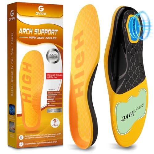 280+lbs Plantar Fasciitis High Arch Support Insole for Men Women,Heavy Duty Orthotics Inserts for Work Shoes & Boots,Plantar Fasciitis & Arch Support,Heavy Duty Support Pain Relief Orthotics 3.1 CM L