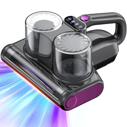 Mattress Vacuum Cleaner with 16KPa Suction, UV-C Light, 140Β°F Heated Air, 30000 RPM Brushroll, Ultrasonic Technology, HEPA Filter, 500W Corded Bed Vacuum for Mattress, Sofa & Carpet (Dark Gray)