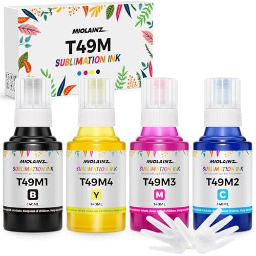 MIOLAINZ T49M Sublimation Ink Compatible with Epson Surecolor F170 F570 Sublimation Printer(T49M1 T49M2 T49M3 T49M4 Autofill/ICC-Free 560ML)