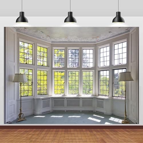 10x7ft Big Bright Window Backdrop Window Garden Zoom Room Background