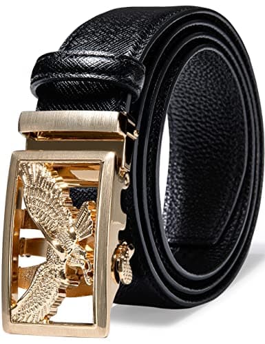 Barry.Wang Designer Mens Belts Leather Ratchet 35mm Adjustable Sliding Buckle Dress Belt Automatic Strap Golf Pants Business Christmas