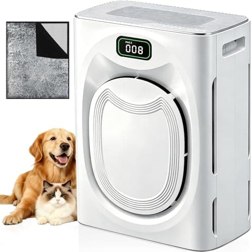 KEN BROWN Pet Air Purifier for Large Rooms up to 2500 Ft², Reduce Pet Hair, Dander, Odors, Smoke, Dust, Washable Pre-Filter, H13 HEPA, PM2.5 Air Quality Monitor, Auto Mode, Smart WiFi
