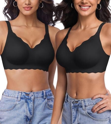 leviace 2 Pack Wireless Jelly Bras for Women Seamless Support