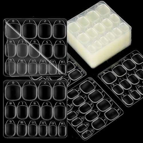 600 Pcs Nail Sticky Tabs 15 Sizes False Nail Glue Stickers Waterproof Press On Sticky Tabs Clear Double Sided Sticky Jelly Gel Press on Nail Adhesive Tabs for Nails Most Fingernails (20 Sheet)