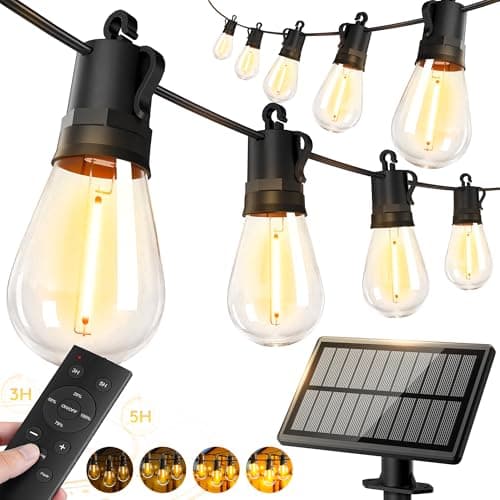 50ft Solar Powered Lights Outdoor - Waterproof String Light Outside Patio