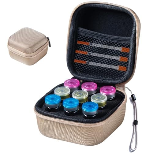 JFGLORIX Insulin Fridge Holder Storage Case Insulin Vial Protector Holder peptide storage case fridge Fits Standard 10ml U-100 Vials,Gold (9 Slots)