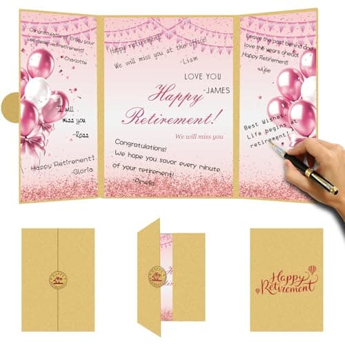 Gosuoa Large Happy Retirement Card for Woman, Retirement Party Decorations