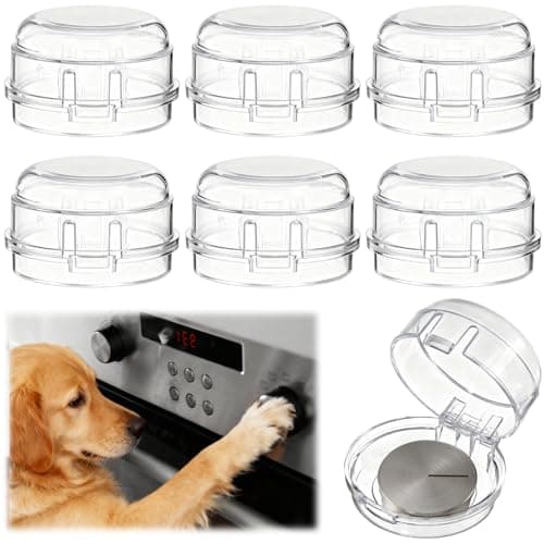 DOPENSPI 6pcs Gas Stove Knob Safety Cover for Safety, Heat-Resistant Adhesive Pet Proof Locks Gases Stoves Knobs Locks Oven Knobs Covers Clear Gas Stove Knob Covers