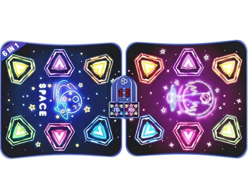 Pafolo Dance Mats for Girls 4-8, Electronic Dance Mats, Dance Mat Toys, Kids Dance Mat, Girls Dance Mat, Dancing Mat, 2-Player LED Light Music Dance Toy with 5 Modes, Develops Hand-Eye Coordination