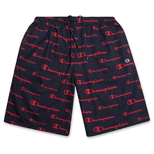 Champion Gym Shorts Big and Tall - All Over Print Mens Workout Athletic Shorts Navy Red