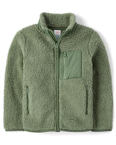 Gymboree,and Toddler Sherpa Full Zip Jacket,Olive,18-24 Months