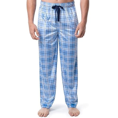 IZOD Men's Lite Touch Fleece Sleep Pajama, Light/Pastel Blue, XX-Large