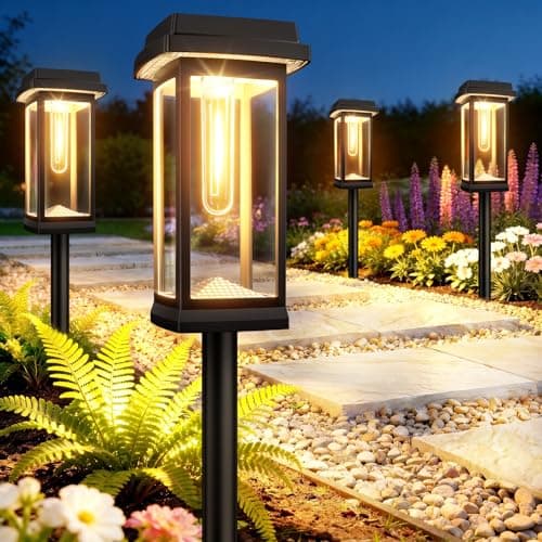 Solar Pathway Lights Outdoor, 8 Pack Upgraded Solar Garden Lights Solar Powered, Solar Lights Outdoor Waterproof IP65, 15 Hours Outdoor Solar Lights for Yard Patio Landscape Walkway Driveway Decor