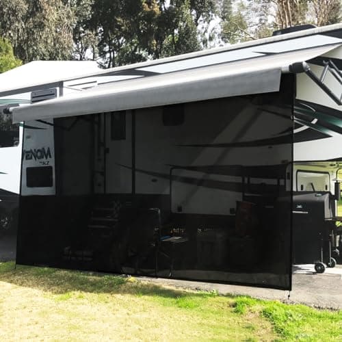 RV Awning Sun Shade Screen, 9'x16'5'', Black for 17' Awning
