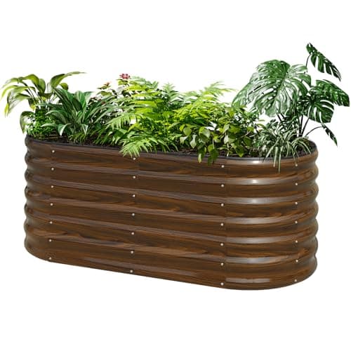 SnugNiture Galvanized Steel Raised Garden Bed Kit - 4x2x2 ft Large Metal Planter Box for Vegetables, Flowers, Herbs | Easy Assembly, Open Bottom Design
