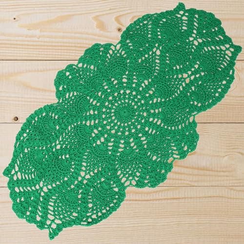 Qxzvzem One Piece 23 x 12 Inch Oval Doilies Crochet for Dressers and End Tables Crafts Disposable Small Valentines Doilies Cloth Lace Placemats Coasters Green Cotton Tablecloth