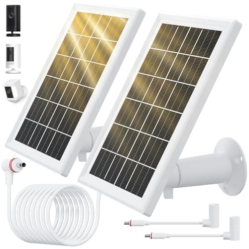 2 Pack Solar Panel for Ring Camera, Upgrade 5W Ring Camera Solar Panel
