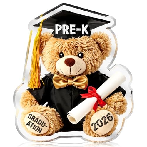 GMEMNOV Pre K Graduation Gifts for Kids - Acrylic Teddy Bear Keepsake 2026 Best Prek Graduation Presents for Boys Girls, Unique Graduates Gift from Teacher Parent