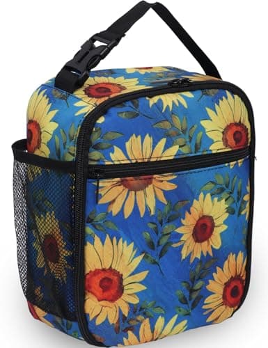 VIVIDSATCH Sunflower Lunch Box Reusable Insulated Lunch Bag For All Seasons Size: 10 Inch