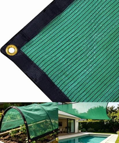 70% Green Shade Cloth with Grommets, 12 FT X 12 FT UV Blocking Mesh Tarp
