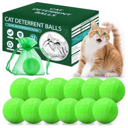 QUSUKO Cat Repellent Outdoor to Keep Cats Away (12Pack) Natural Peppermint Oil Cat Deterrent Outdoor and Indoor (Dark Green)