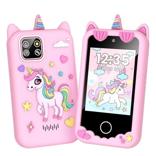 M SANMERSEN Kids Smart Phone for 3-6 Year Olds – 2.8" Touchscreen, Dual Camera, 28 Learning Games, MP3 Music Player, 32GB SD Card – Educational Toddler Phone Toy for Boys & Girls