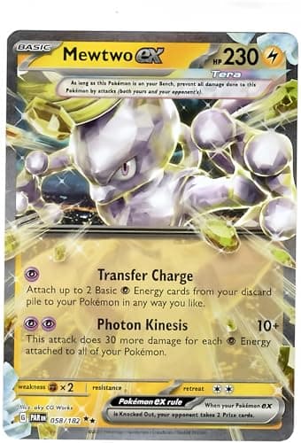 Pokemon - Mewtwo ex 058/182 - Paradox Rift - Tera Double Rare - Single Card