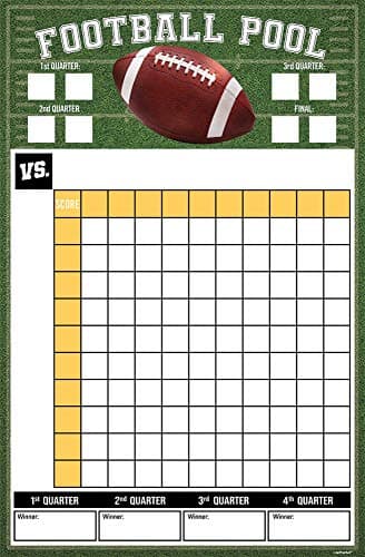 Ultimate Football Pool Game with Ribbons - 18" x 27.5" (1 Set) - Perfect for A Memorable Competition