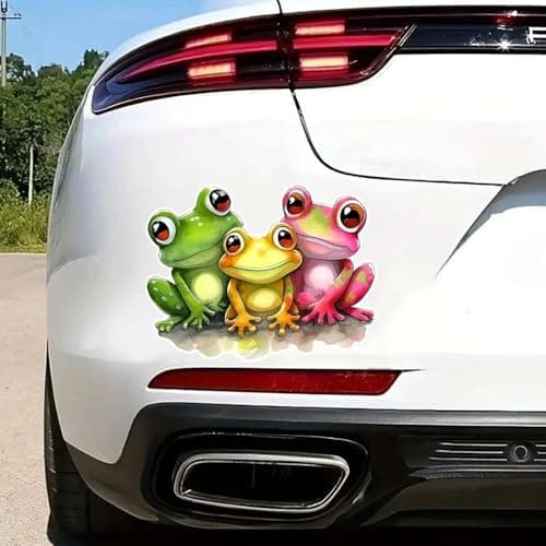 2pcs Funny Animal Cartoon Frogs Waterproof Vinyl Car Decal, 5.51''x4.33'' (2BZ233)