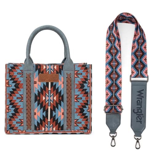 Wrangler Tote Bag for Women Boho Aztec Shoulder Purse Top Handle Stachel Handbag WG2213-8120SNY