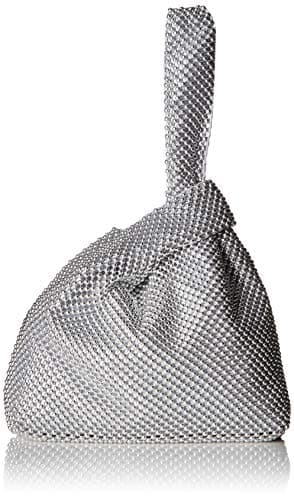 Jessica McClintock Women's Logan Mesh Evening Pouch, Silver, One Size