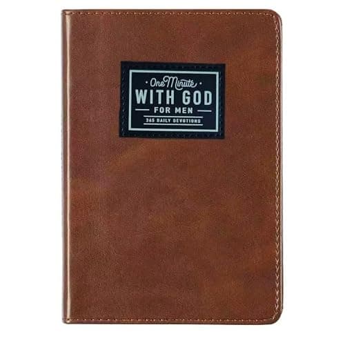 Joicim 2026 One minute WITH GOD for men, 365 days of daily prayer brown book, Bible prayer Faux Leather Journal