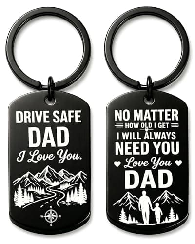 Fathers Day Gift for Dad from Daughter Son Wife,Drive Safe Keychain Gifts for Father Dad Husband from Kids,Birthday Christmas Thanksgiving Gift Ideas,Valentines Day Gifts Stocking Stuffers for Men Him
