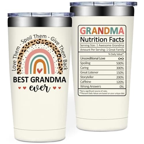 SpenMeta Grandma Gifts - Birthday Gifts for Grandmother from Grandson, Granddaughter - 20oz Best Grandma Ever Tumbler