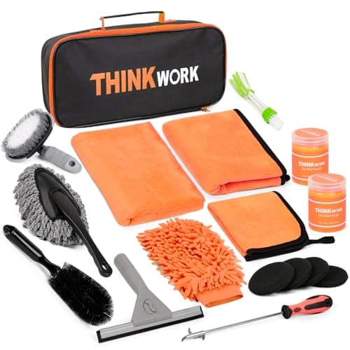 THINKWORK Car Detailing Kit, Microfiber Cleaning Tools with Storage Bag