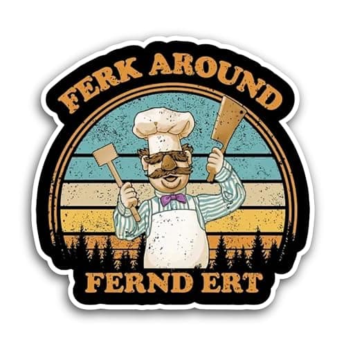 2 (Pieces) 3" and 5" Ferk Around Text Sticker, Waterproof Vinyl Decals for Many Purpose Like Cars, Trucks, Laptops, Phones, Windows and More