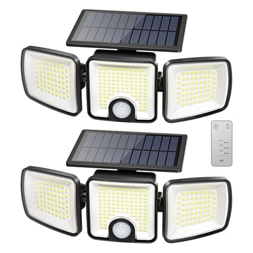 Brightown 2 Pack Solar Flood Outdoor Lights with Motion Sensor 3 Modes