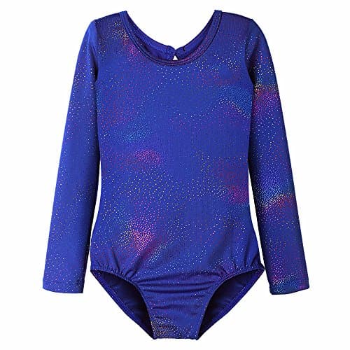 HOZIY Long Sleeve Ballet Leotards for Girls Teens Blue Size 9-10 Years Old Dance Apparel