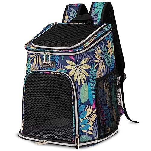 BAGLHER Cat Backpack Carrier, Mesh Pet Cat Carrier for Medium Small Dog Cat Puppy Kitten Bunny up to 18lbs, Dog Travel Backpack for Picnic Hiking Walking Cycling