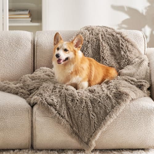 Bedsure Waterproof Dog Blanket for Small Dogs Cats Fluffy Faux Fur, 30x40