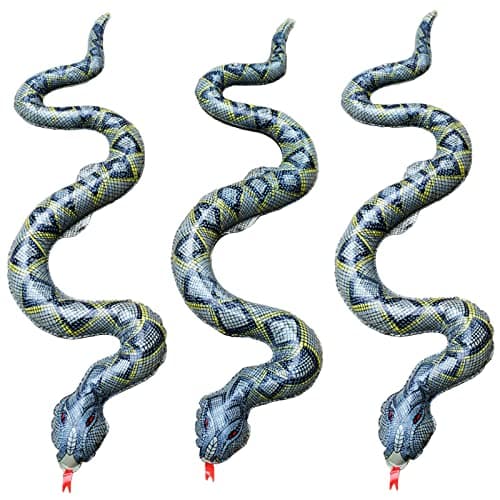 iShyan Inflatable Fake Snake for Pool, Jungle Party Decorations, 3 Pack